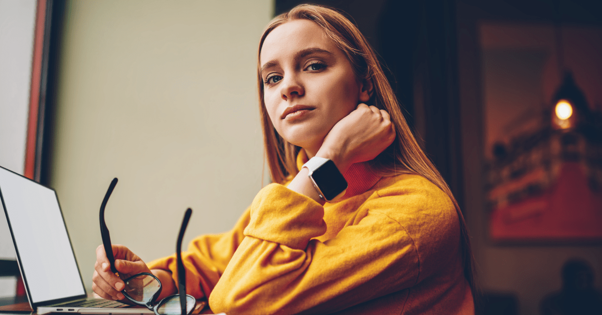 Woman with glasses