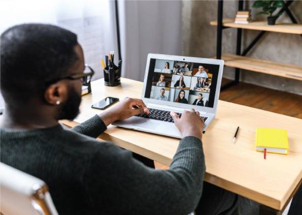 Person working remotely Person working remotely